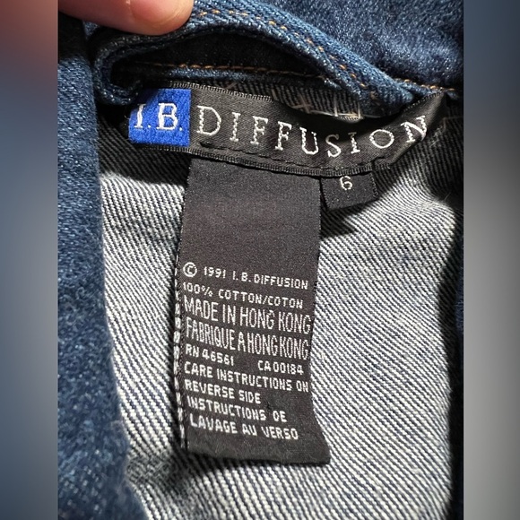 I.B. Diffusion 90’s Vintage Denim Beaded Sequined Embellished Jacket Size 6 - Picture 8 of 10